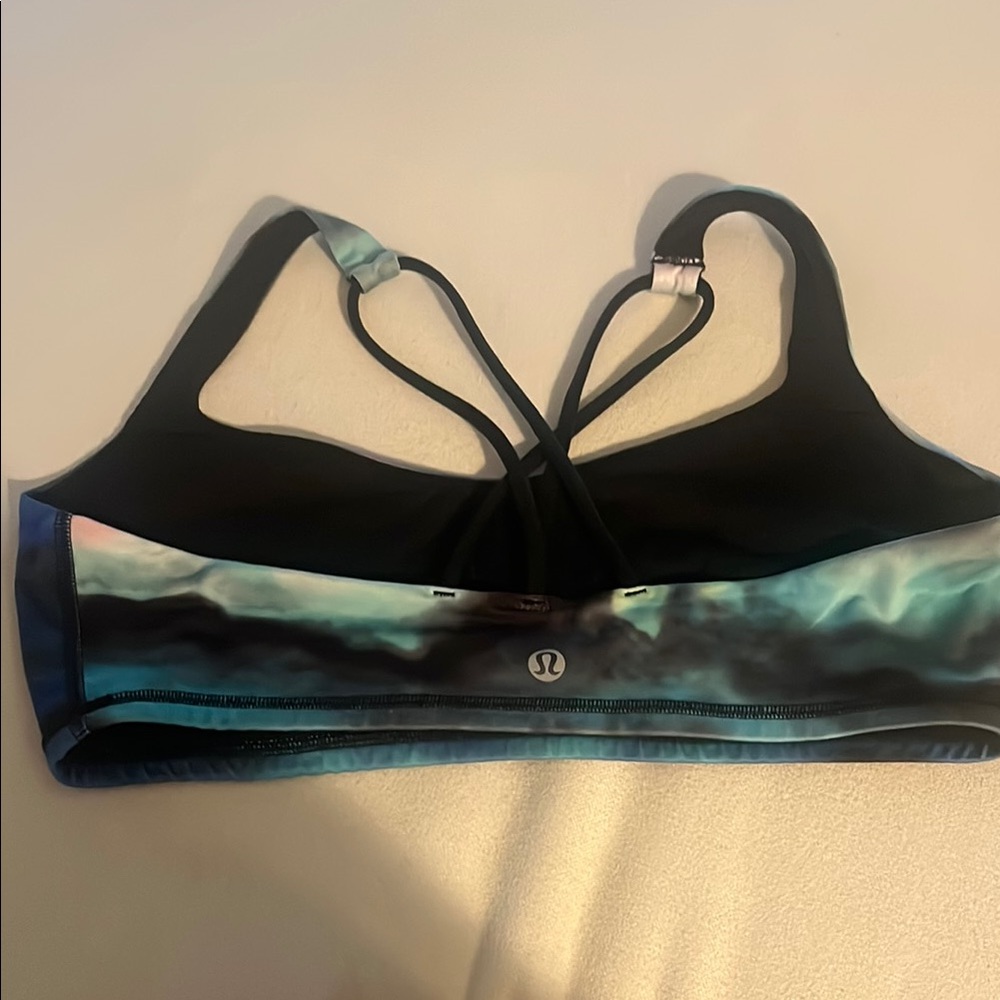 lululemon athletica Black and Teal Sports Bra